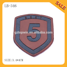 LB346 2015 fashion superior quality custom embossed leather label,,leather sofa patches with 3D raised logo